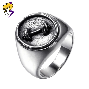 Antique Silver Stainless Steel Ring for Men Engraving Dumbbell Biker Ring Wedding Band Vintage Steampunk Jewelry Dropshipping
Antique Silver Stainless Steel Ring for Men Engraving Dumbbell Biker Ring Wedding Band Vintage Steampunk Jewelry Dropshipping