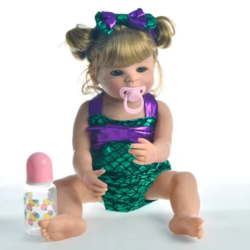 55cm Full Silicone Body Reborn Baby Doll Toy For Girl Vinyl Newborn Princess Babies baby toddler Accompanying Toy Birthday Gift