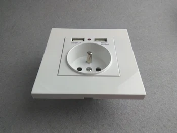1x French Type E (CEE 7/5) Wall Socket Outlet with Double USB 2100mA 5V Wall Jack GE 94V0 PC RoSH Panel White
1x French Type E (CEE 7/5) Wall Socket Outlet with Double USB 2100mA 5V Wall Jack GE 94V0 PC RoSH Panel White