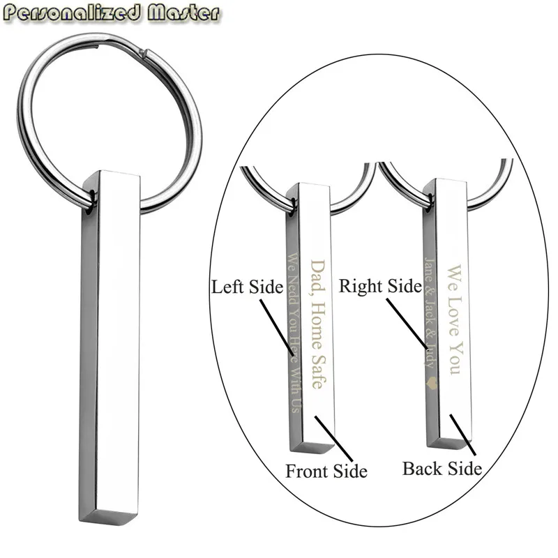 Personalized Master Free Engraving Custom Stainless Steel Plain Rectangle Pendant Keychain Key Ring for Lover Couples Valentines
Personalized Master Free Engraving Custom Stainless Steel Plain Rectangle Pendant Keychain Key Ring for Lover Couples Valentines