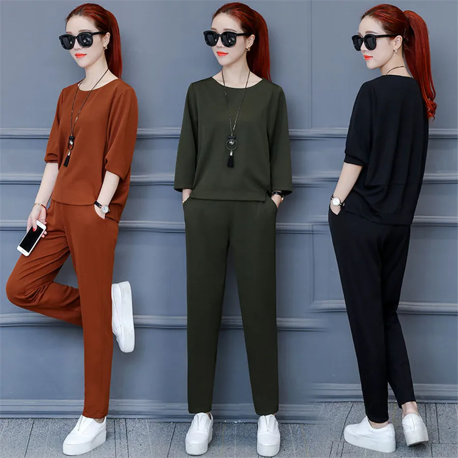 2019 Spring Summer Women's Set short sleeve Sports Suit o-neck t-shirt+pant 2 piece set tracksuit for women sweat suit
2019 Spring Summer Women's Set short sleeve Sports Suit o-neck t-shirt+pant 2 piece set tracksuit for women sweat suit