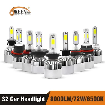 OKEEN 2pcs S2 H4 H7 H11 H1 Car LED Headlight Bulbs 72W LED H7 9005 9006 H3 9012 H13 COB Automobile Headlamp 6500K White 12V 24V
OKEEN 2pcs S2 H4 H7 H11 H1 Car LED Headlight Bulbs 72W LED H7 9005 9006 H3 9012 H13 COB Automobile Headlamp 6500K White 12V 24V