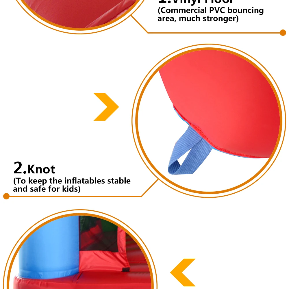 YARD Kids Bouncer House Slide Jumping Castle Inflatable Bounce House Jumper Jumping Castle with Ball Pool 10