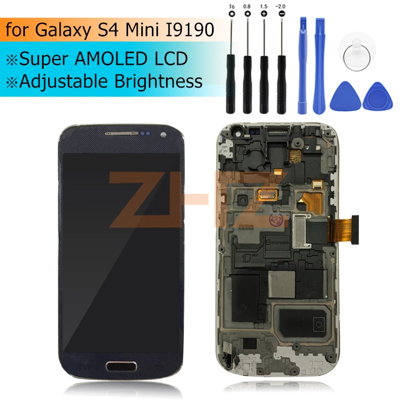 Для Samsung Galaxy S4 Mini ЖК-дисплей сенсорный дигитайзер экран с рамкой для I9190 i9192 i9195 |