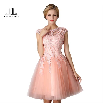LOVONEY T402 Short Prom Dresses 2017 A-Line Party Dresses