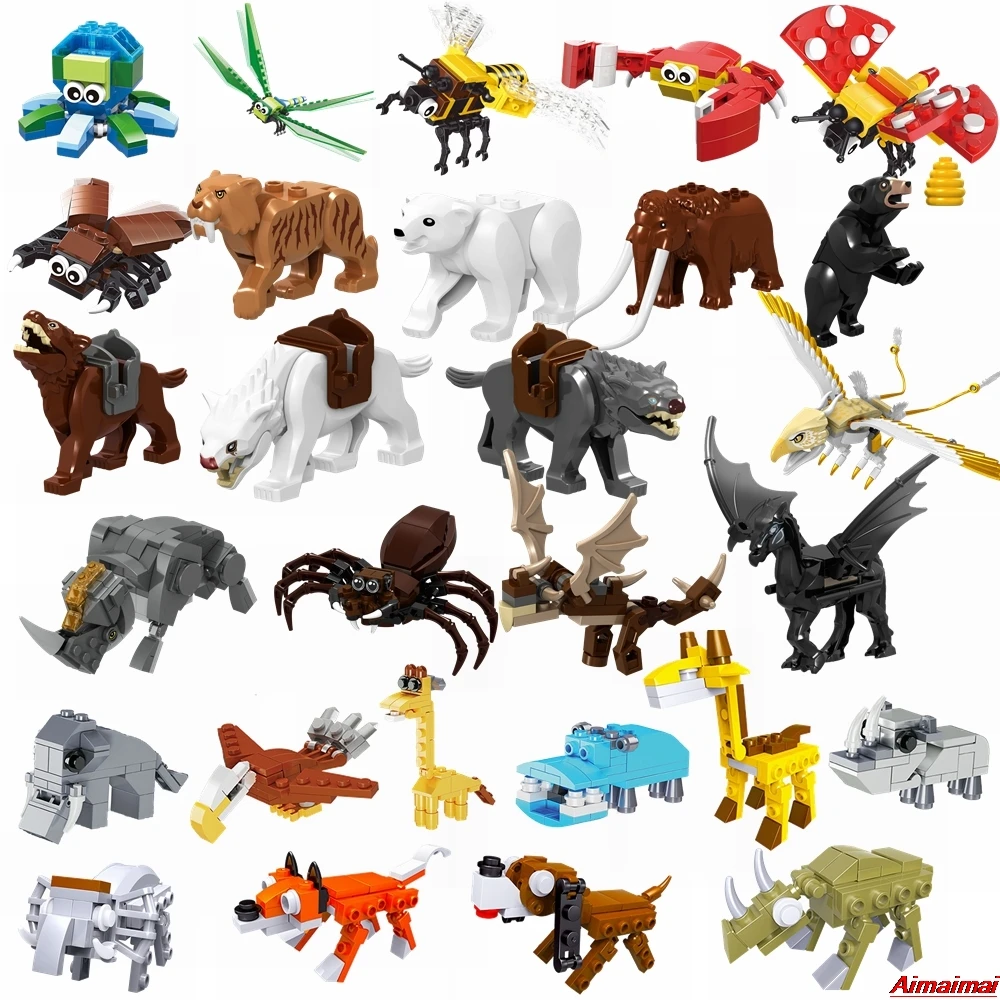 Legoing Animals Horse Wolf Octopus Dragonfly Honeybee Bear Dog Building Blocks Figures Kids Toys Gifts Animal Legoings Large Set
Legoing Animals Horse Wolf Octopus Dragonfly Honeybee Bear Dog Building Blocks Figures Kids Toys Gifts Animal Legoings Large Set