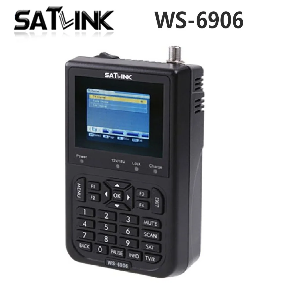 

Satlink WS-6906 Digital Satellite Finder 3.5" LCD DVB-S FTA Data Signal Meter Receiver with Bulit-in Battery WS6906 6906