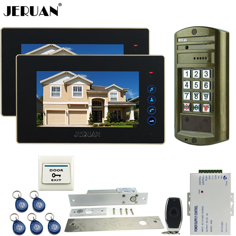HOME 7 inch TOUCH KEY Video Door Phone Intercom System kit 2 Monitor+Metal Waterproof HD Mini Camera+ELectric Drop Bolt locK
HOME 7 inch TOUCH KEY Video Door Phone Intercom System kit 2 Monitor+Metal Waterproof HD Mini Camera+ELectric Drop Bolt locK