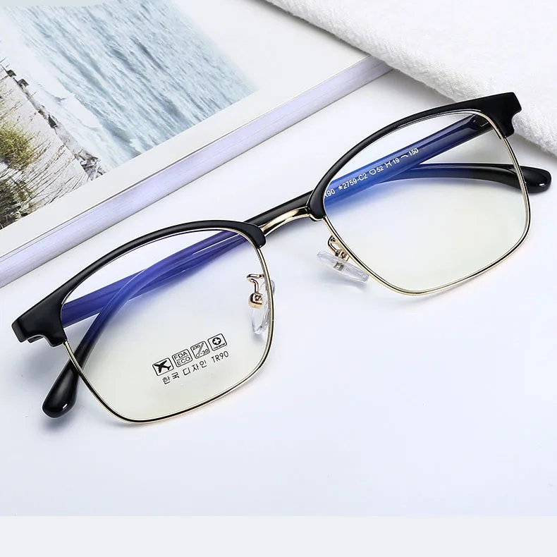 New TR90 Prescription Frame for Men and Women, Retro Square Eyebrow Frame, Metal Hybrid Open-Ball Myopia Frame 2759
New TR90 Prescription Frame for Men and Women, Retro Square Eyebrow Frame, Metal Hybrid Open-Ball Myopia Frame 2759