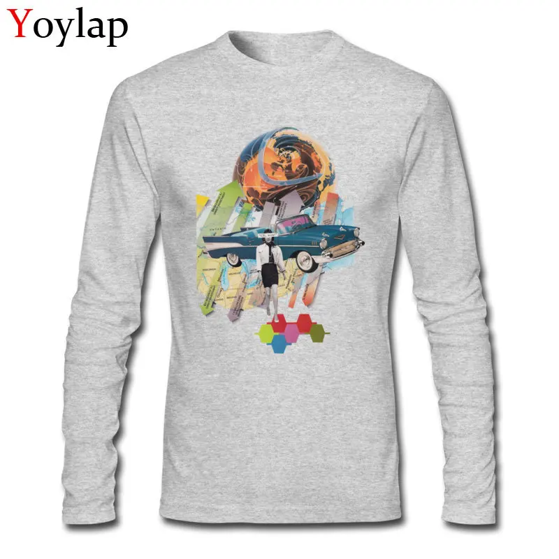 Migration O-Neck Men T Shirts Summer Group Tops Shirts Long Sleeve Graphic 100% Cotton Unique Tee-Shirts Top Quality Migration grey