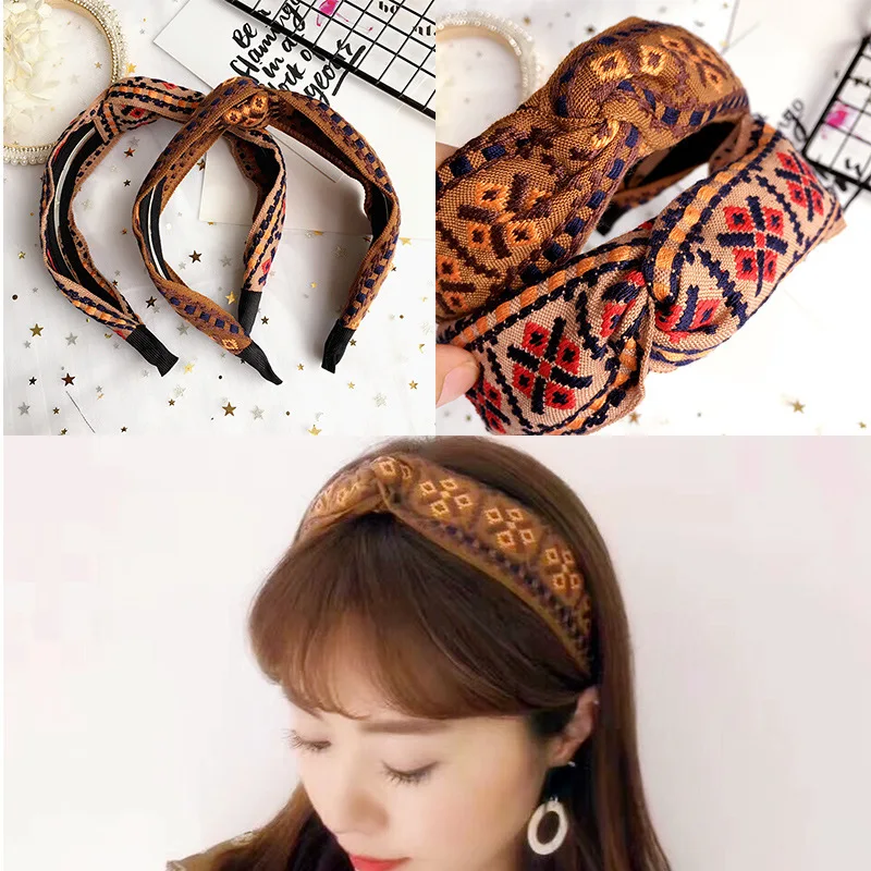 Корейский тканевый галстук для волос с вышивкой рук искусственные головные