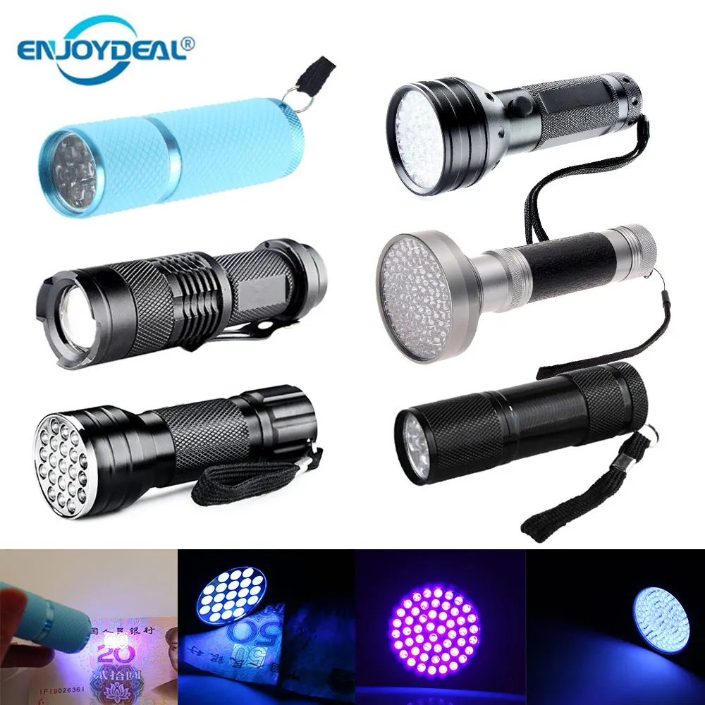 UV LED Flashlight torch 9 /21LED/51LED/100LED Ultra Violet Light UV 395-400nm LED torch light lamp For Marker Checker Detection
UV LED Flashlight torch 9 /21LED/51LED/100LED Ultra Violet Light UV 395-400nm LED torch light lamp For Marker Checker Detection