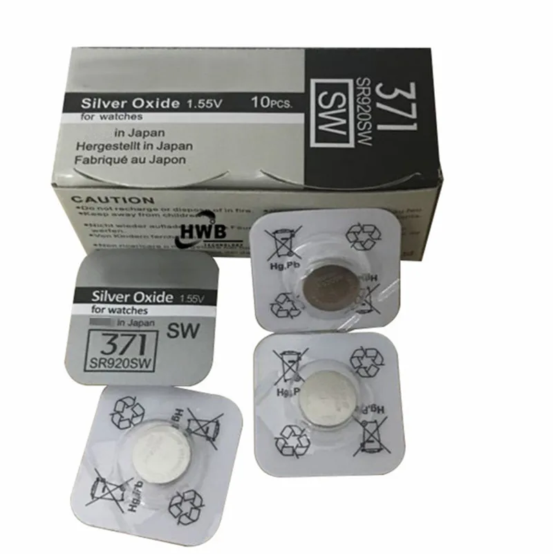 10Pcs/Lot Brand New 371 SR920SW LR69 LR920 AG6 Watch Battery Button Coin Cell Japan Made 100% Original
10Pcs/Lot Brand New 371 SR920SW LR69 LR920 AG6 Watch Battery Button Coin Cell Japan Made 100% Original
