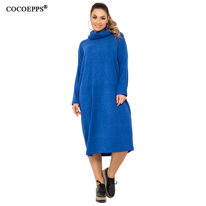 5XL 6XL Autumn Plus Size Casual Women dress 2019 Winter Tuetleneck Large Size Dresses Long Sleeve Loose Big size Warm Dresses
5XL 6XL Autumn Plus Size Casual Women dress 2019 Winter Tuetleneck Large Size Dresses Long Sleeve Loose Big size Warm Dresses