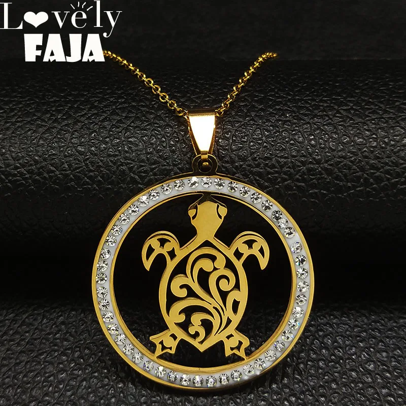 2019 Fashion Turtle Crystal Stainless Steel Chain Necklace for Women Gold Color Necklaces Pendants Jewelry bijoux femme N18583
2019 Fashion Turtle Crystal Stainless Steel Chain Necklace for Women Gold Color Necklaces Pendants Jewelry bijoux femme N18583
