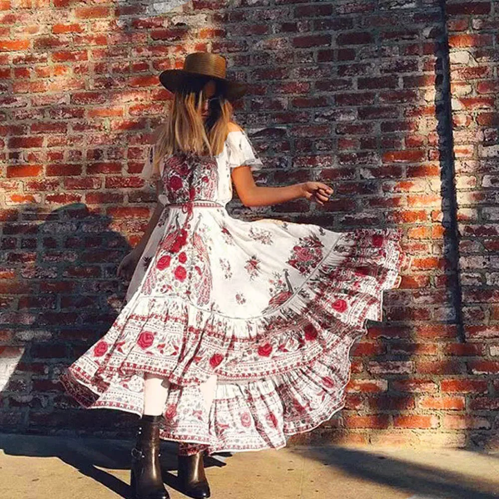 Sexy dress women Chiffon V-Neck Boho dress bohemian Print Summer Long Maxi Dress Beach Dresses SundressZ323
Sexy dress women Chiffon V-Neck Boho dress bohemian Print Summer Long Maxi Dress Beach Dresses SundressZ323