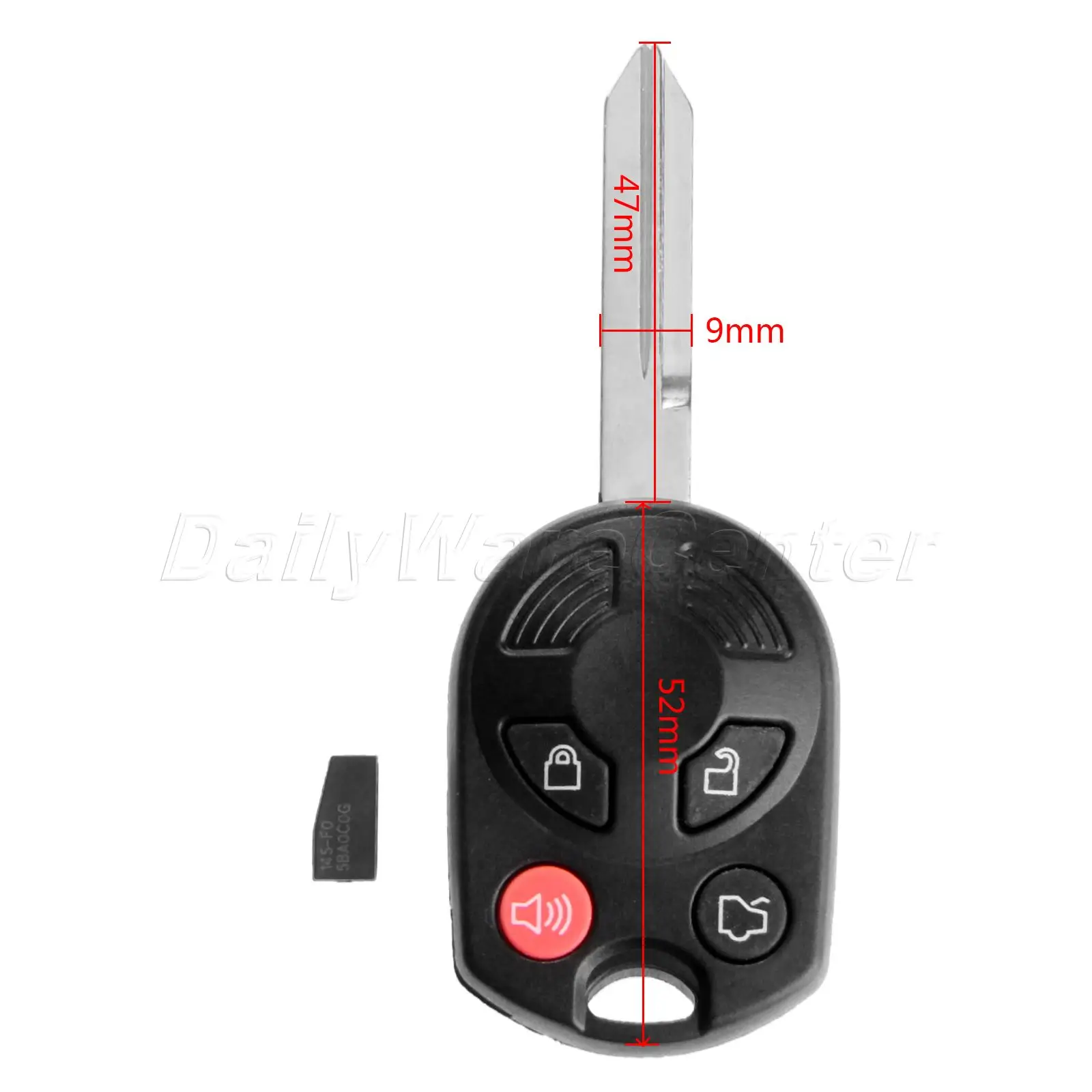 4Buttons Remote Keyless Entry Replacement Key Fob Case Shell W/ 63 Chip For Ford Lincoln Mazda Mercury OUCD6000022 850K-D6000022
4Buttons Remote Keyless Entry Replacement Key Fob Case Shell W/ 63 Chip For Ford Lincoln Mazda Mercury OUCD6000022 850K-D6000022