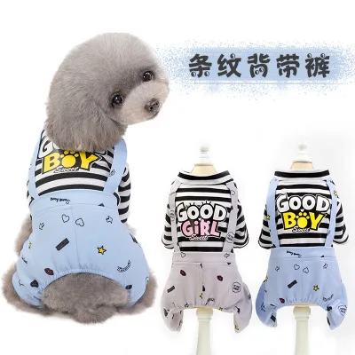 Pet Dog Jumpsuit Thin Fake Two-Piece Suits Bib Jeans+Knit Top Puppy Clothes Long Sleeve Pajamas For Small Dogs Chihuahua
Pet Dog Jumpsuit Thin Fake Two-Piece Suits Bib Jeans+Knit Top Puppy Clothes Long Sleeve Pajamas For Small Dogs Chihuahua