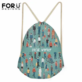 FORUDESIGNS Social Worker Pattern Casual Small Drawstring Bag for Girls Daily String Backpack Lady Polyester Beach Travel Bags
FORUDESIGNS Social Worker Pattern Casual Small Drawstring Bag for Girls Daily String Backpack Lady Polyester Beach Travel Bags
