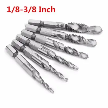 High Quality 6pcs 1/8 - 3/8 Inch BSW Thread HSS Combination Drill Tap Bit Set 1/4 Inch Hex Shank Deburr Countersink Bits
High Quality 6pcs 1/8 - 3/8 Inch BSW Thread HSS Combination Drill Tap Bit Set 1/4 Inch Hex Shank Deburr Countersink Bits