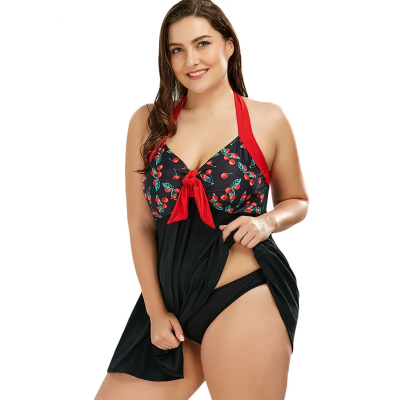 Retro Plus Size Halter Cherry Tankini Set Women Swimsuit Large Size 2 Pieces Swimwear Bathing Suit Beachwear XL-5XL
Retro Plus Size Halter Cherry Tankini Set Women Swimsuit Large Size 2 Pieces Swimwear Bathing Suit Beachwear XL-5XL