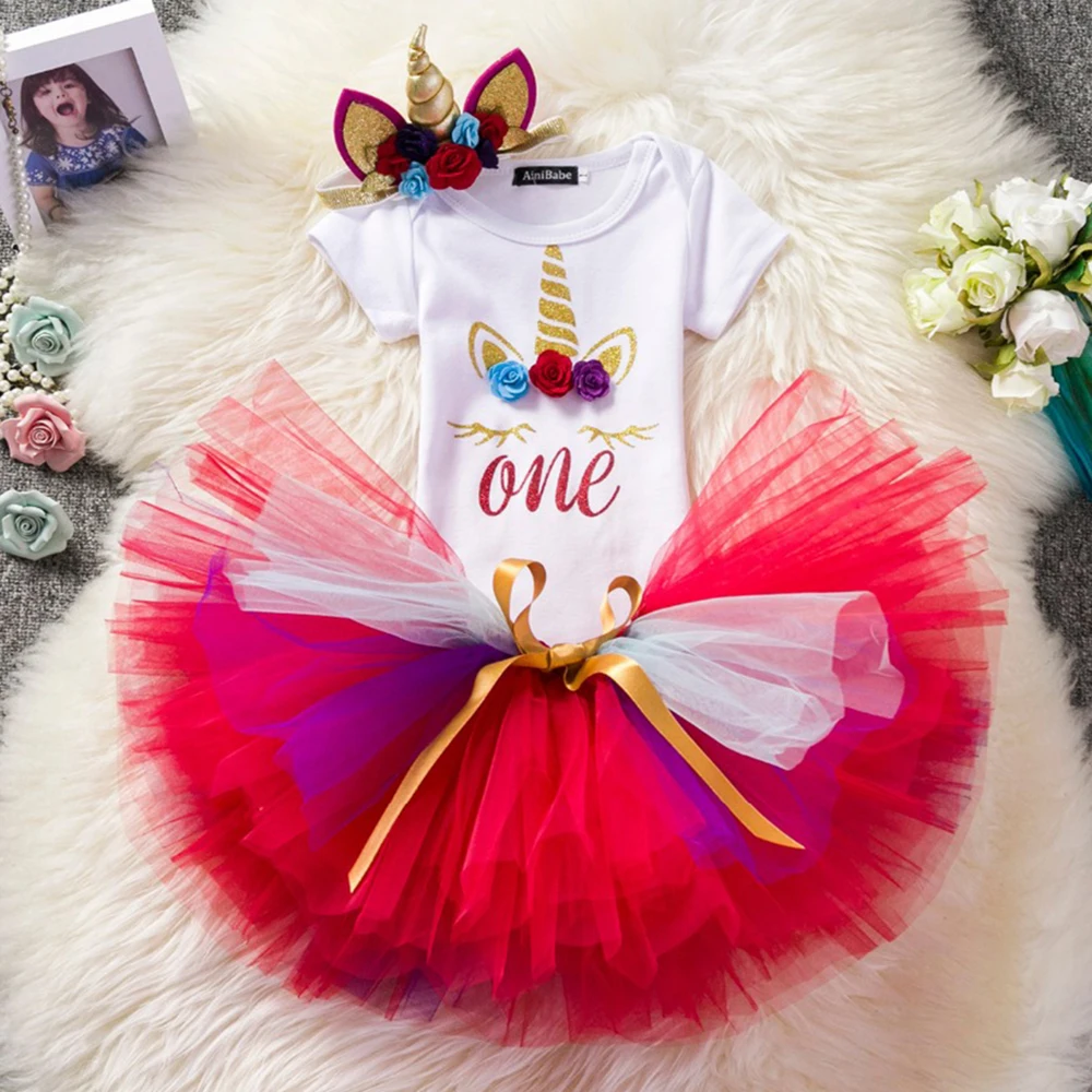 1st Birthday Baby Girl Unicorn Tutu Dress Infant 1 Year Birthday Party Dresses Baptismal Three-piece Kids Romper Newborn Clothes
1st Birthday Baby Girl Unicorn Tutu Dress Infant 1 Year Birthday Party Dresses Baptismal Three-piece Kids Romper Newborn Clothes