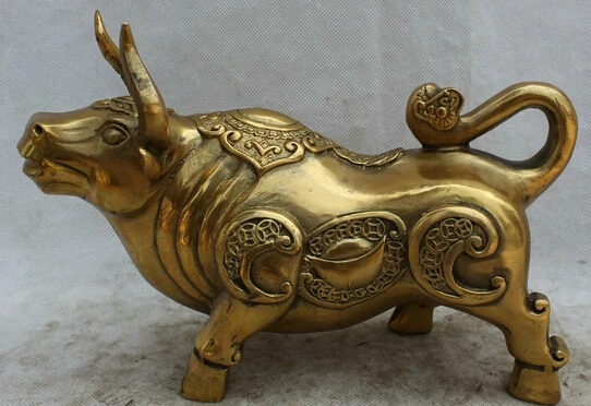 JP S0522 10" Chinese Brass Fengshui Zodiac Year Bull Oxen Wealth Money Sculpture Statue B0403 
JP S0522 10" Chinese Brass Fengshui Zodiac Year Bull Oxen Wealth Money Sculpture Statue B0403