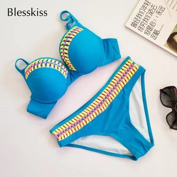 Blesskiss Sexy Crochet Push Up Bikinis Women Underwire Halter Brazilian Swimsuit Swimwear Bikini Pin Up Bathing Suit Pink Blue
Blesskiss Sexy Crochet Push Up Bikinis Women Underwire Halter Brazilian Swimsuit Swimwear Bikini Pin Up Bathing Suit Pink Blue
