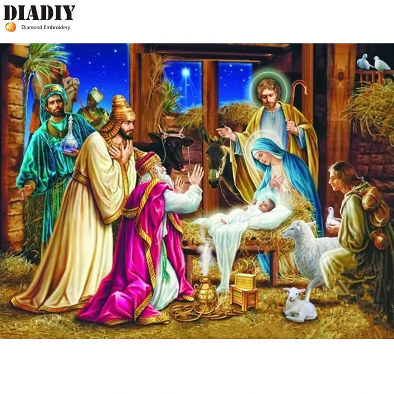 DIADIY 5d Diy Diamond Paintings Jesus Christ Birth Christmas Diamond Pattern 3d Pictures Needlework Religious Diamond Decor Gift
DIADIY 5d Diy Diamond Paintings Jesus Christ Birth Christmas Diamond Pattern 3d Pictures Needlework Religious Diamond Decor Gift