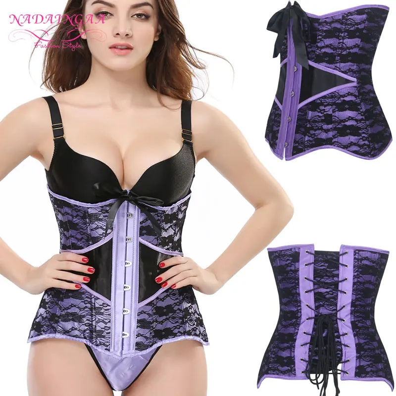 Colors Charming Cloth Appealing Court Corset Waist Abdomen Girly Purple Black Rhodo 5 Sizes | Женская одежда