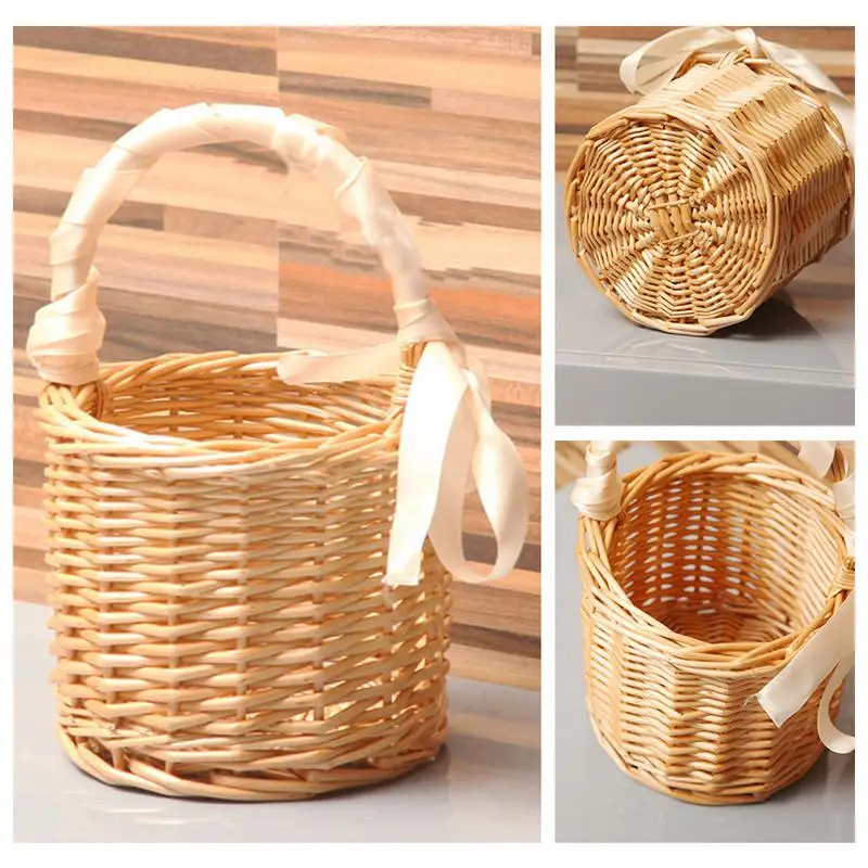 Rattan Woven Portable Storage Basket Straw Pot Garden Flower Vase Hanging Basket Handmade Wicker Picnic Basket Fruit For Gift
Rattan Woven Portable Storage Basket Straw Pot Garden Flower Vase Hanging Basket Handmade Wicker Picnic Basket Fruit For Gift