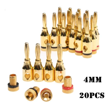 

YT 20PCS Gold Plated 4mm Banana Plugs For Musical Amplifier Speaker Adapter Audio Banana Wire Cable Connect Plug Connectors Set