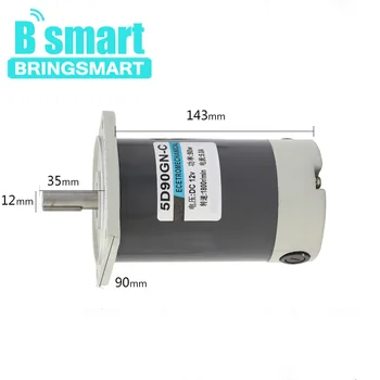 Bringsmart 90W DC Gear motor 12V High Speed DC Motor 1800rpm/3000rpm Low Noise Adjustable Speed Motor
Bringsmart 90W DC Gear motor 12V High Speed DC Motor 1800rpm/3000rpm Low Noise Adjustable Speed Motor