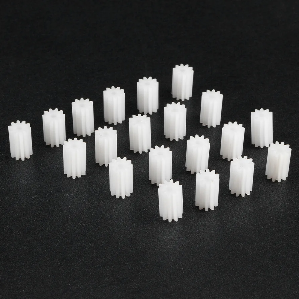 

Uxcell 20Pcs/lot 102/182A 10/18 Teeth Plastic Mini Shaft Gear 2mm Hole Diameter DIY Car Robot Motor Toy Accessories