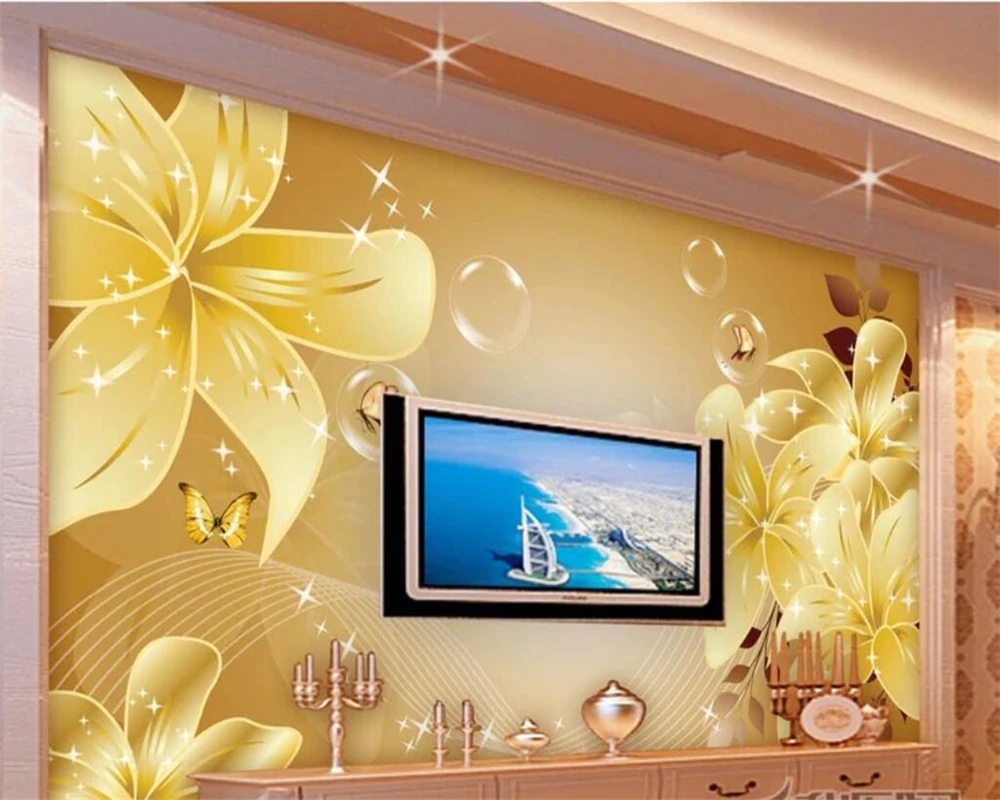 beibehang Custom wallpaper 3d photo mural golden lily TV background wall living room bedroom mural papel de parede 3d wallpaper
beibehang Custom wallpaper 3d photo mural golden lily TV background wall living room bedroom mural papel de parede 3d wallpaper