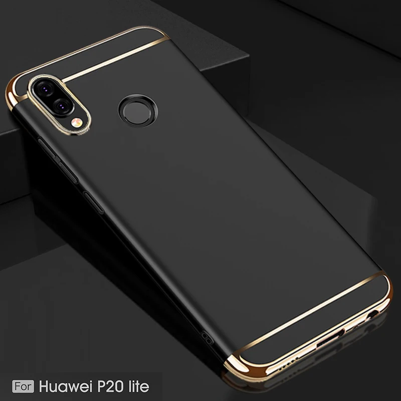 Фото YUETUO luxury hard plastic phone back etui coque cover case for huawei p20 lite p20lite p 20 nova 3e black accessories | Мобильные