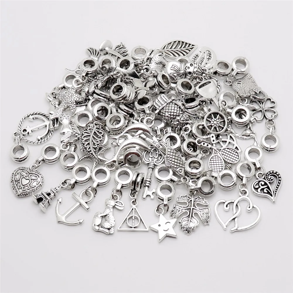 Mix 50pcs/lot Vintage Big Hole Loose Beads European Pendant fit Pandora charm bracelet DIY Metal jewelry making
Mix 50pcs/lot Vintage Big Hole Loose Beads European Pendant fit Pandora charm bracelet DIY Metal jewelry making