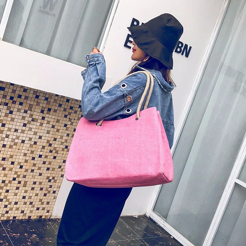 2018 Fashion Folding Women Shopping Big BagTote Ladies Casual Flower Printing Canvas Hemp Rope Shoulder Bag Beach Bolsa Feminina
2018 Fashion Folding Women Shopping Big BagTote Ladies Casual Flower Printing Canvas Hemp Rope Shoulder Bag Beach Bolsa Feminina