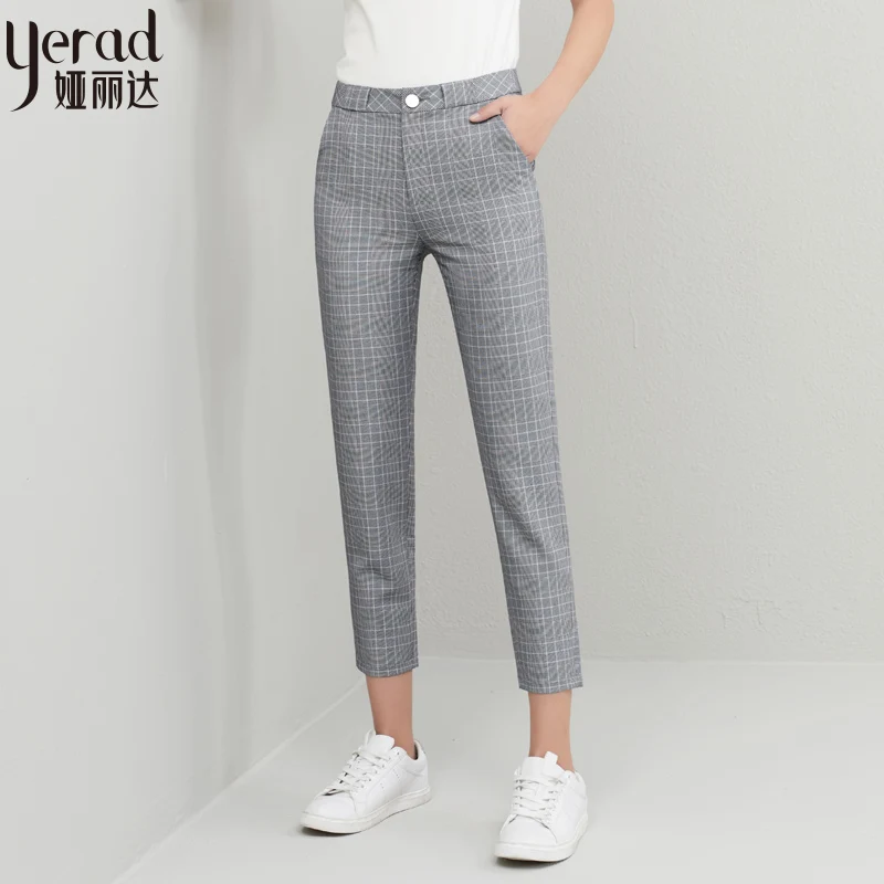 YERAD Summer Plaid Pencil Pant Vintage Female Zipper Fly Ankle Length Pants Office Lady Fashion Trousers
YERAD Summer Plaid Pencil Pant Vintage Female Zipper Fly Ankle Length Pants Office Lady Fashion Trousers
