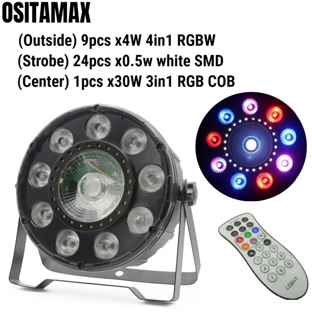 OSITAMAX-A led cheap flat par uplight remote par uplight 9*4w rgbw 30w cob club party lights with smd 3in1 effect (6pcs/Lot)
OSITAMAX-A led cheap flat par uplight remote par uplight 9*4w rgbw 30w cob club party lights with smd 3in1 effect (6pcs/Lot)