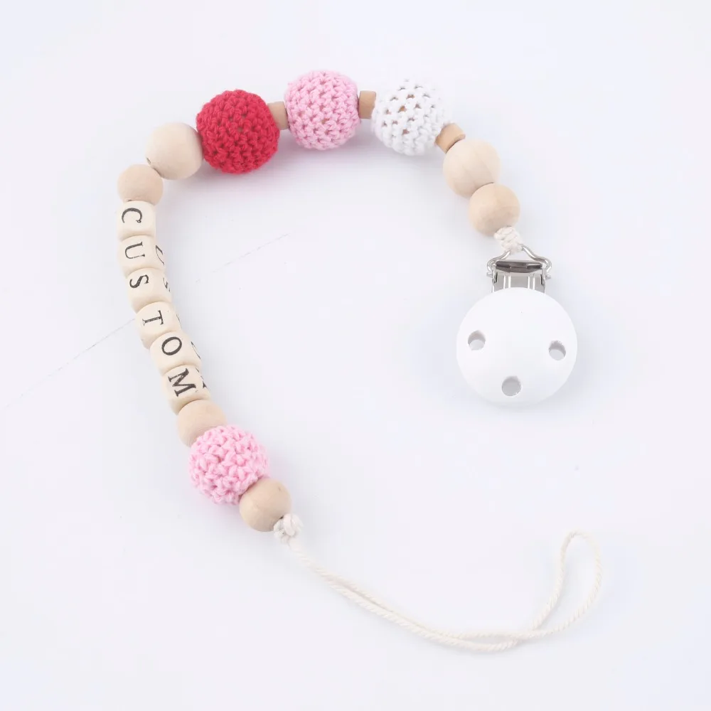 1PC Private Custom Pacifier Clips With Metal And Natural Crochet Beads DIY Rainbow Baby Nurse Gift Personalized Dummy Clip
1PC Private Custom Pacifier Clips With Metal And Natural Crochet Beads DIY Rainbow Baby Nurse Gift Personalized Dummy Clip