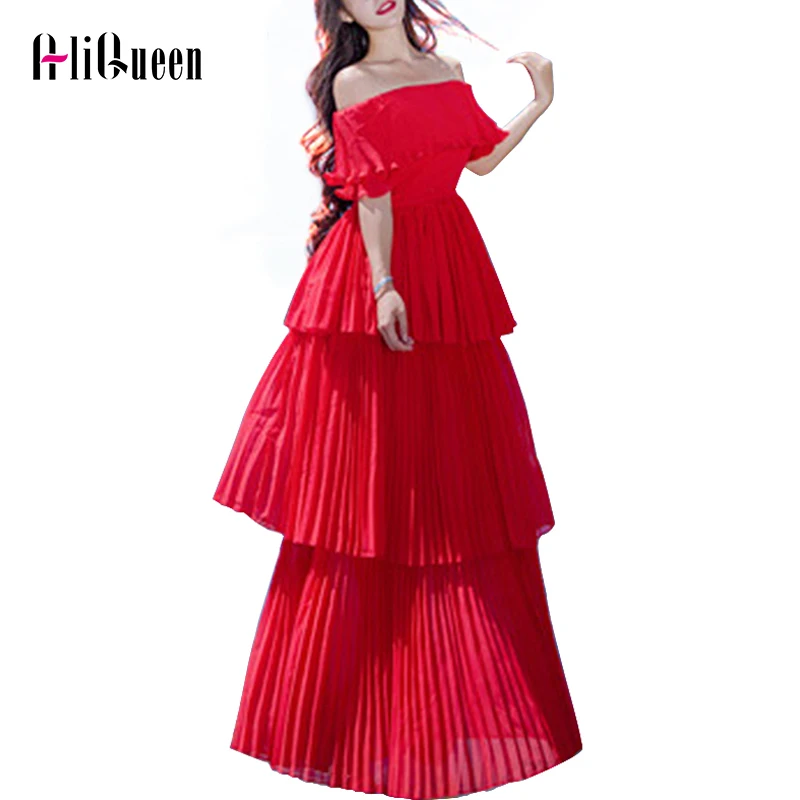 Bohemain Self Portrait Summer Runway Beach Women Dress Sexy Off The Shoulder Cascading Ruffle Pleated Split Red White Long Dress
Bohemain Self Portrait Summer Runway Beach Women Dress Sexy Off The Shoulder Cascading Ruffle Pleated Split Red White Long Dress