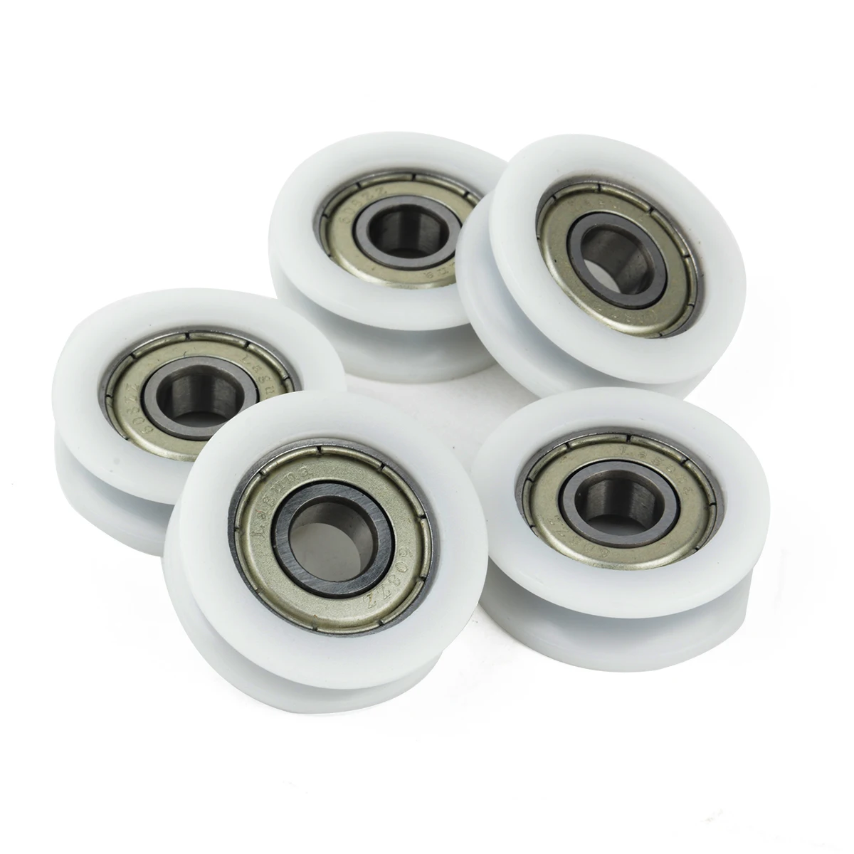 5pcs Nylon Plastic Ball Bearings Embedded 608 U Groove Ball Bearing Guide Pulley 8X30X10mm For Guide Roller Hardware Accessories