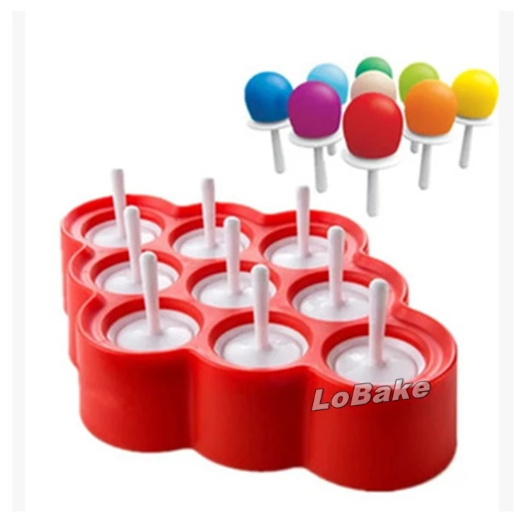 High quality 9 cavities ball shaped silicone chocolate lollipop ice cream baby pops popsicle molds cake pop mold for bakery tool
High quality 9 cavities ball shaped silicone chocolate lollipop ice cream baby pops popsicle molds cake pop mold for bakery tool