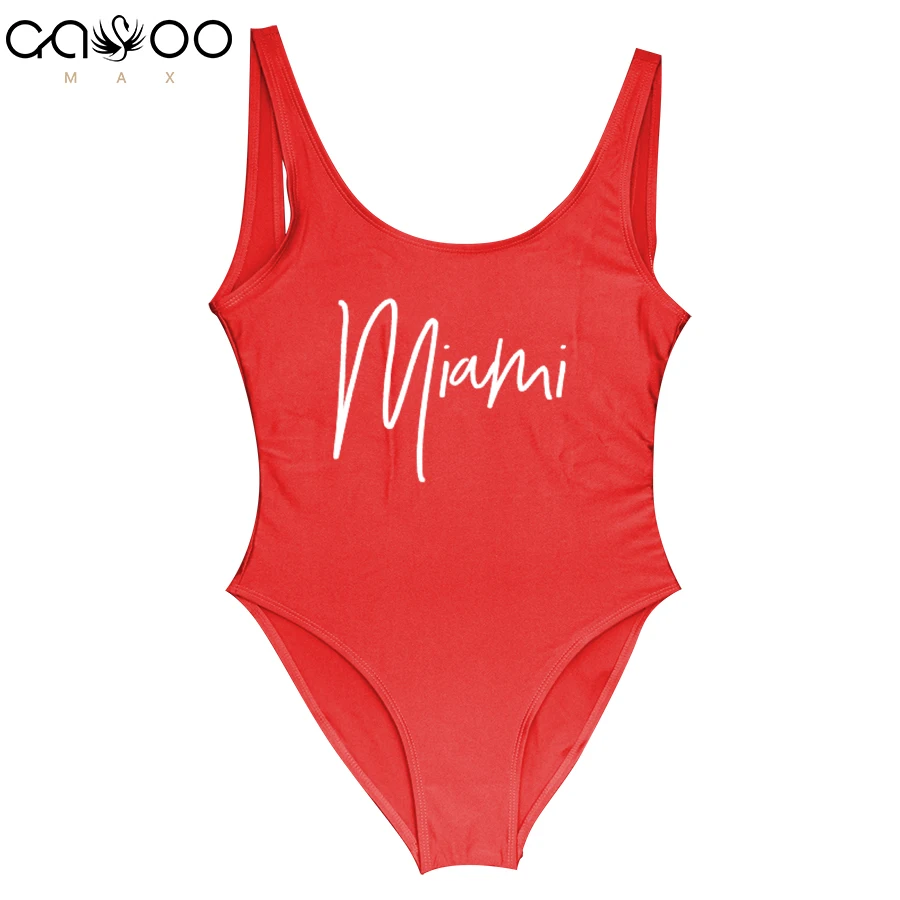 MIAMI Letter Women Swimwear one piece swimsuit Bodysuit Sexy swimwear Solid Plus Size Bathing Wear trikini Lining Badpak
MIAMI Letter Women Swimwear one piece swimsuit Bodysuit Sexy swimwear Solid Plus Size Bathing Wear trikini Lining Badpak