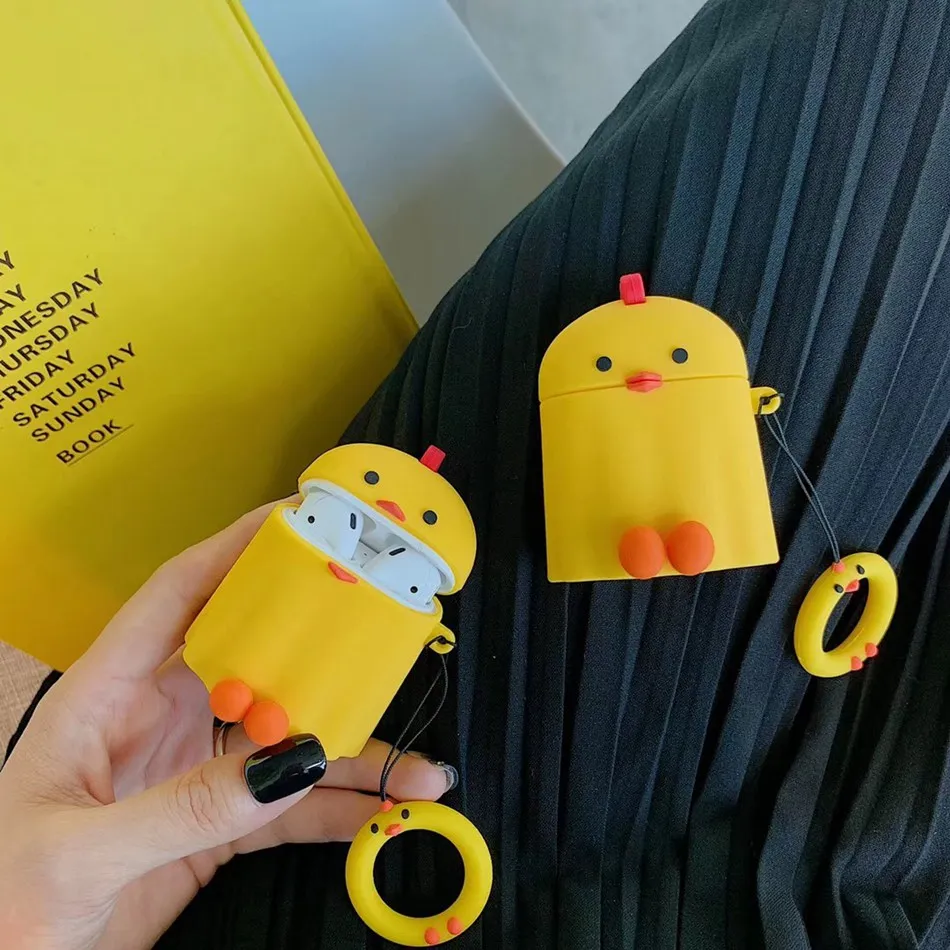 For AirPods 1/2 Case Cute Cartoon Chick Earphone Case For Apple Airpods 2 Cover Soft Protect Fundas with Finger Ring Strap
For AirPods 1/2 Case Cute Cartoon Chick Earphone Case For Apple Airpods 2 Cover Soft Protect Fundas with Finger Ring Strap