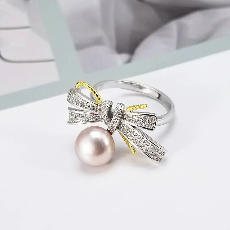 Luxury Inlaid Zircon Nature Pearl Ring Romantic Bowknot Wedding Ring Woman Adjustable Oyster Pearl Ring Mounting Accessory
Luxury Inlaid Zircon Nature Pearl Ring Romantic Bowknot Wedding Ring Woman Adjustable Oyster Pearl Ring Mounting Accessory