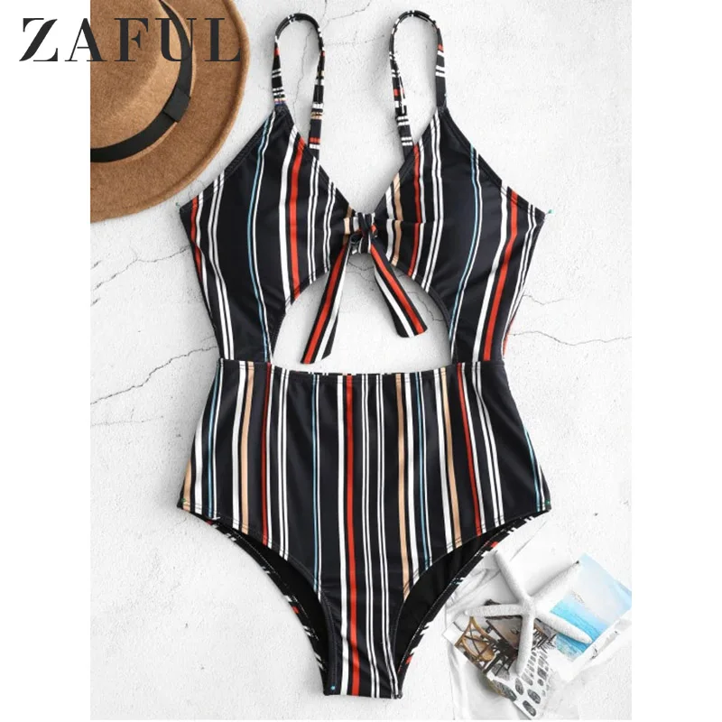 ZAFUL Bikini Set Striped Knot Front Cutout Swimsuit Swimwear Women Swimsuit Bathing Suit Sexy Brazilian Bikini Set 2019 mujer
ZAFUL Bikini Set Striped Knot Front Cutout Swimsuit Swimwear Women Swimsuit Bathing Suit Sexy Brazilian Bikini Set 2019 mujer