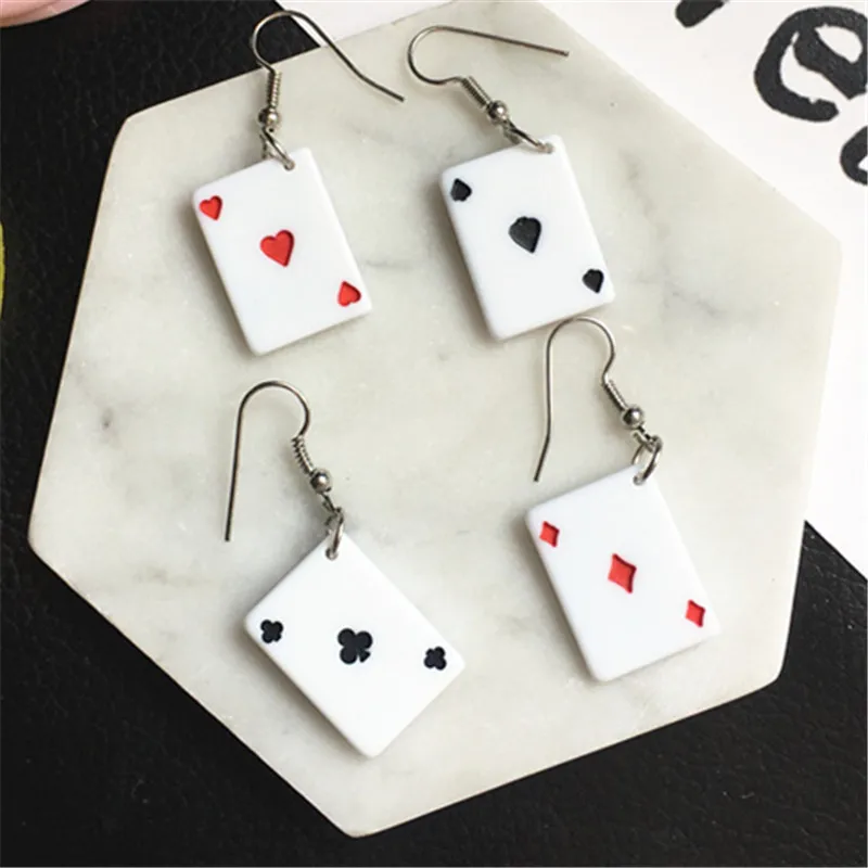 Spoof Funny Poker Card Dangle Earrings 8 style Acrylic spades Playing Jewelry nice birthday gift Personality Poker Car Earrings
Spoof Funny Poker Card Dangle Earrings 8 style Acrylic spades Playing Jewelry nice birthday gift Personality Poker Car Earrings