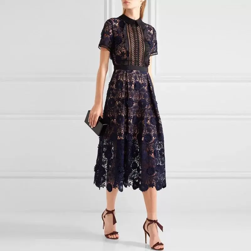 Self-Portrait Runway Women Dress 2018 New Arrival Summer Short Sleeve Hollow Out Patchwork Female Crochet Midi Party Dress
Self-Portrait Runway Women Dress 2018 New Arrival Summer Short Sleeve Hollow Out Patchwork Female Crochet Midi Party Dress